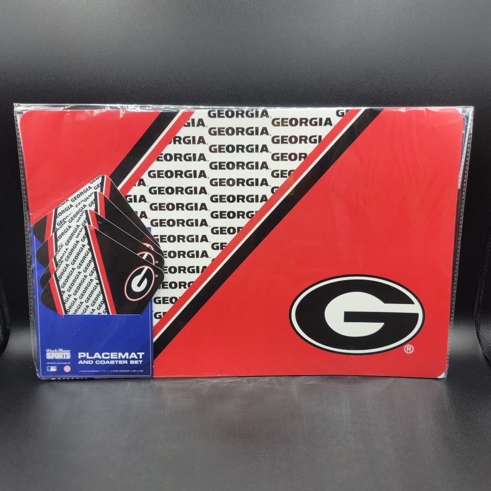 Georgia Bulldogs 4 PCS Placemat & Coaster Set UGA NCAA Football Champions New